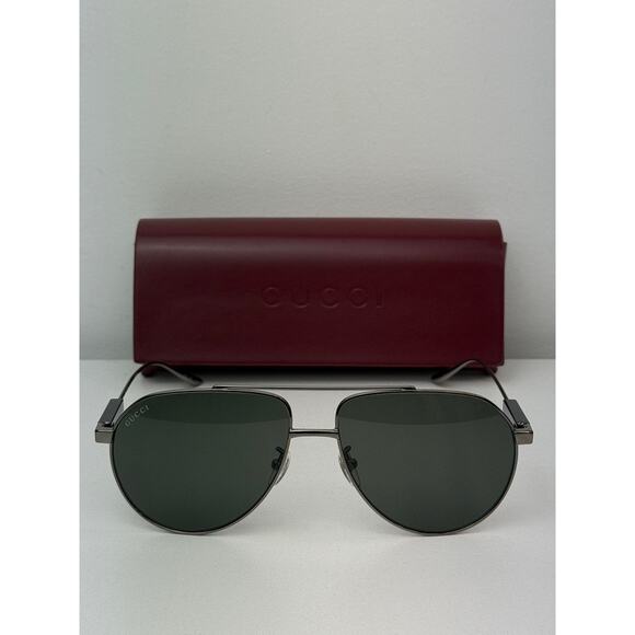NEW Gucci GG1311S Ruthenium Aviator Unisex Sunglasses $565 main image 3